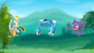 Hakomo-O, Metang, and Haunter (Image via TPC)